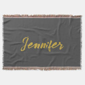 Moderner Minimalistischer Schlichter Kalligraphien Decke (Vorderseite)