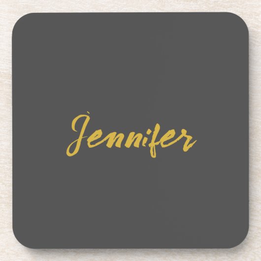 Moderner Minimalistischer Schlichter Kalligraphien Getränkeuntersetzer (Vorderseite)