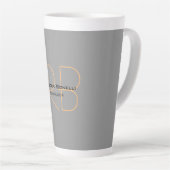Moderner Minimalistischer Schlichter Monogram-Mana Milchtasse (Rechte Ecke)
