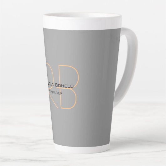 Moderner Minimalistischer Schlichter Monogram-Mana Milchtasse (Rechte Ecke)