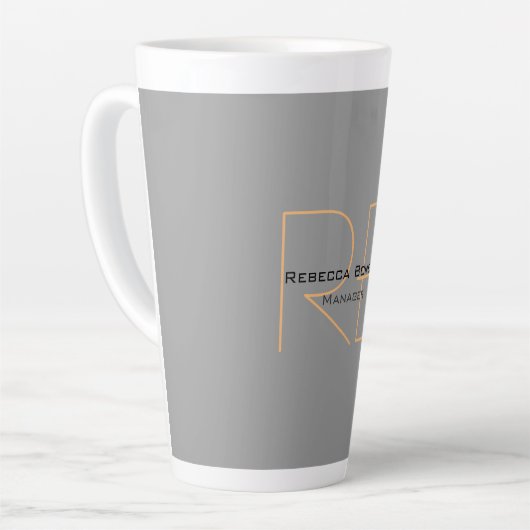 Moderner Minimalistischer Schlichter Monogram-Mana Milchtasse (Linke Ecke)