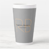 Moderner Minimalistischer Schlichter Monogram-Mana Milchtasse (Vorderseite)