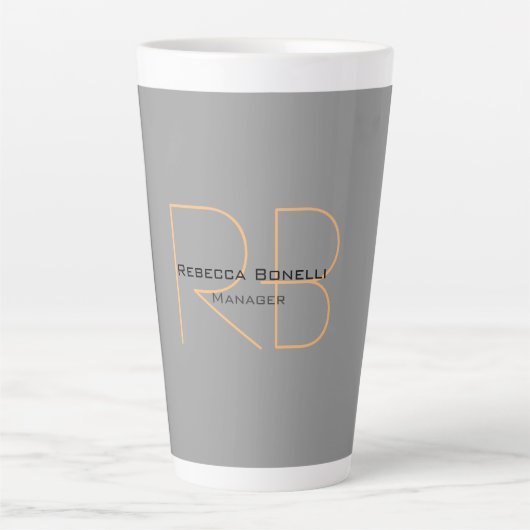 Moderner Minimalistischer Schlichter Monogram-Mana Milchtasse (Vorderseite)