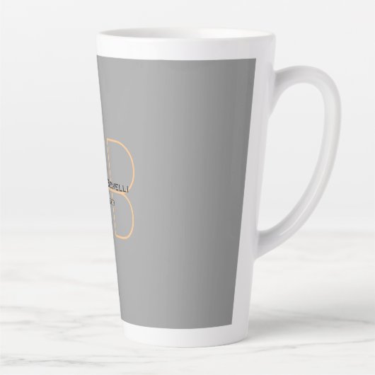 Moderner Minimalistischer Schlichter Monogram-Mana Milchtasse (Rechts)