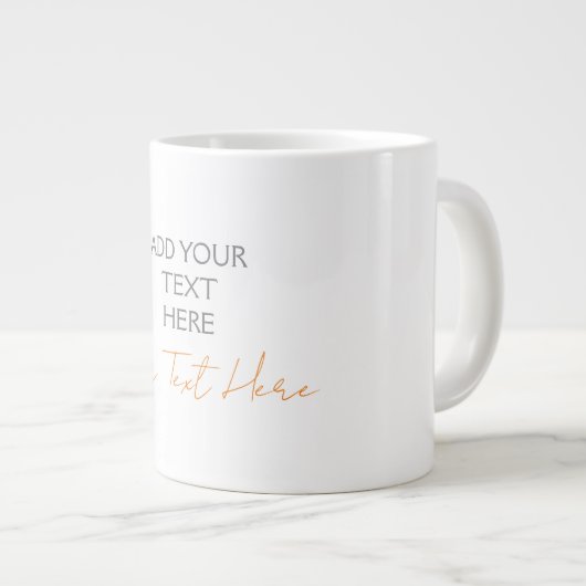 Moderner Minimalistischer Schlichter Personalisier Jumbo-Tasse (Vorderseite Rechts)