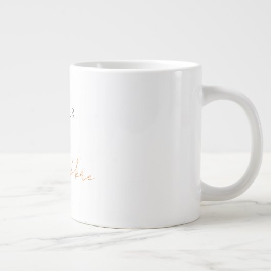 Moderner Minimalistischer Schlichter Personalisier Jumbo-Tasse (Rechts)