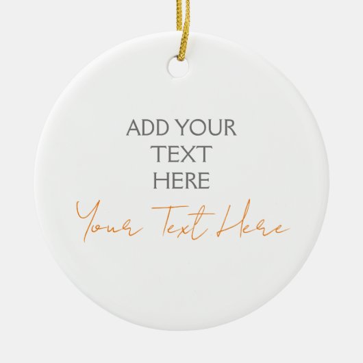 Moderner Minimalistischer Schlichter Personalisier Keramik Ornament (Vorne)