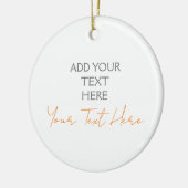 Moderner Minimalistischer Schlichter Personalisier Keramik Ornament (Links)