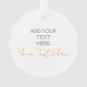 Moderner Minimalistischer Schlichter Personalisier Ornament (Vorderseite)