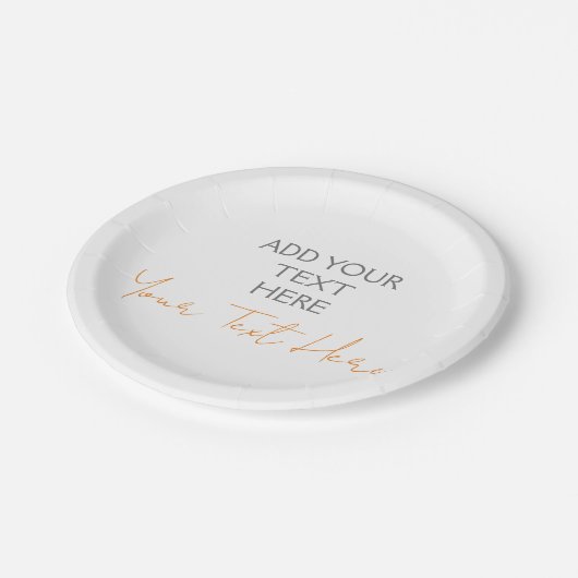 Moderner Minimalistischer Schlichter Personalisier Pappteller (Schrägansicht)