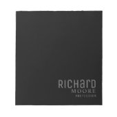 moderner minimalistischer schlichter Schwarz-weiße Notizblock (Vorderseite)