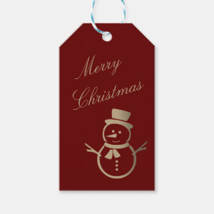 Moderner minimalistischer Schneemann Frohe Weihnac Geschenkanhänger