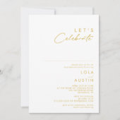 Moderner Minimalistischer Schriftart Feiern Einladung (Vorderseite)