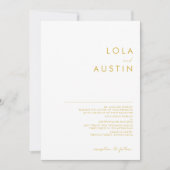 Moderner Minimalistischer Schriftart Traditionelle Einladung (Vorderseite)