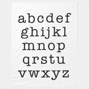 Moderner Minimalistischer Schriftsatz Alphabet ABC Fleecedecke