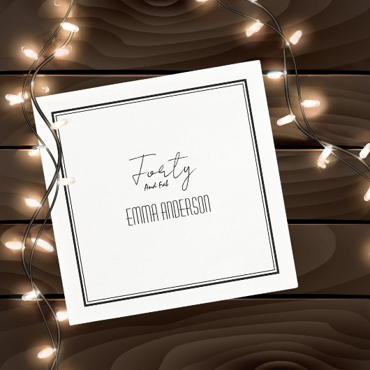 Moderner Minimalistischer Schwarz Anpassbarer Text Serviette