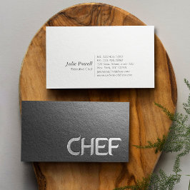 Moderner Minimalistischer Schwarz-Silber-Koch mit  Visitenkarte