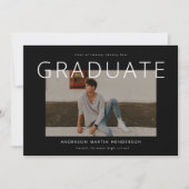 Moderner Minimalistischer Schwarz-Weiß-Foto-Abschl Ankündigung (Vorderseite)