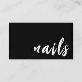 Moderner Minimalistischer Schwarz-Weiß-Nagelsalon Visitenkarte (Vorderseite)