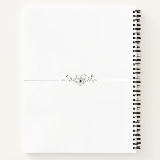 Moderner, Minimalistischer Schwarz-Weiß-Rezept-Org Notizblock (Rückseite)