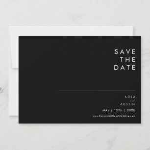 Moderner Minimalistischer Schwarz-Weiß-Schriftart Save The Date