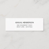 Moderner Minimalistischer Schwarz-Weiß-Typo Basic Mini Visitenkarte (Vorderseite)