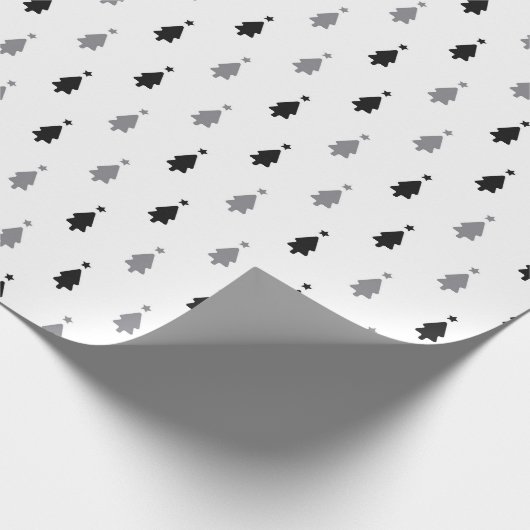 Moderner Minimalistischer Schwarz-Weiß-Weihnachtsb Geschenkpapier (Ecke)