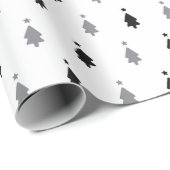 Moderner Minimalistischer Schwarz-Weiß-Weihnachtsb Geschenkpapier (Rolleneckpunkt)