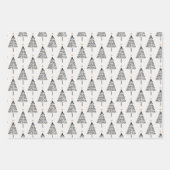 Moderner Minimalistischer Schwarz-Weiß-Weihnachtsb Geschenkpapier Set (Vorderseite 3)
