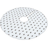 Moderner Minimalistischer Schwarz-Weiß-Weihnachtsb Polyester Weihnachtsbaumdecke (Schrägansicht)