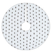 Moderner Minimalistischer Schwarz-Weiß-Weihnachtsb Polyester Weihnachtsbaumdecke (Vorderseite)