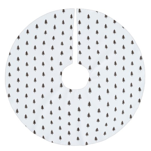 Moderner Minimalistischer Schwarz-Weiß-Weihnachtsb Polyester Weihnachtsbaumdecke (Vorderseite)