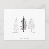 Moderner Minimalistischer Schwarz-Weiß-Weihnachtsb Postkarte (Vorderseite)