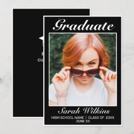 Moderner Minimalistischer Schwarz-weißer Abschluss Ankündigung