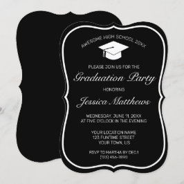 Moderner Minimalistischer Schwarz-weißer Abschluss Einladung