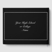 Moderner Minimalistischer Schwarz-weißer Abschluss Gästebuch (Rückseite)