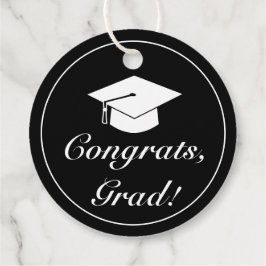 Moderner Minimalistischer Schwarz-weißer Abschluss Geschenkanhänger