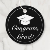 Moderner Minimalistischer Schwarz-weißer Abschluss Geschenkanhänger (Rückseite)