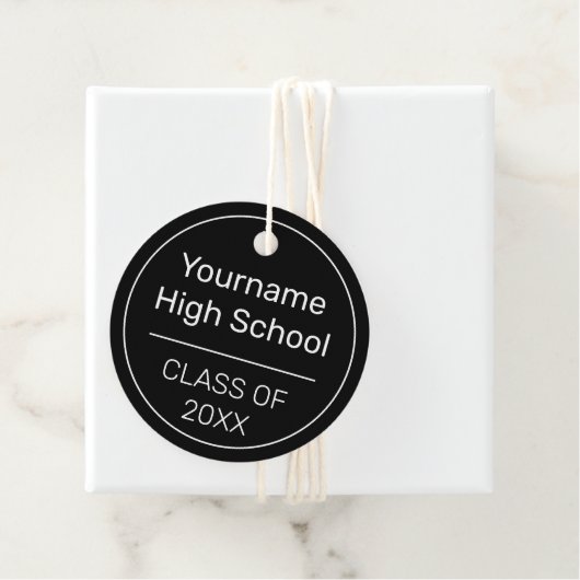 Moderner Minimalistischer Schwarz-weißer Abschluss Geschenkanhänger (Beispiel)