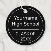 Moderner Minimalistischer Schwarz-weißer Abschluss Geschenkanhänger (Vorderseite)