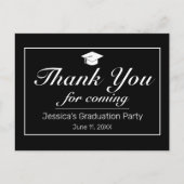 Moderner Minimalistischer Schwarz-weißer Abschluss Postkarte (Vorderseite)