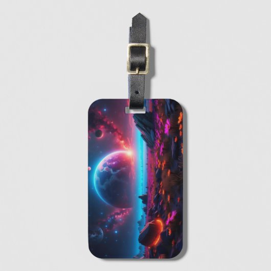 Moderner Minimalistischer Schwarz-weißer Abstrakte Gepäckanhänger (Vorderseite Vertikal)