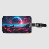 Moderner Minimalistischer Schwarz-weißer Abstrakte Gepäckanhänger (Vorderseite (Horizontal))