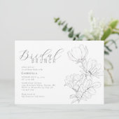 Moderner Minimalistischer Schwarz-weißer Brunch Einladung (Stehend Vorderseite)