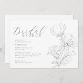 Moderner Minimalistischer Schwarz-weißer Brunch Einladung (Vorne/Hinten)