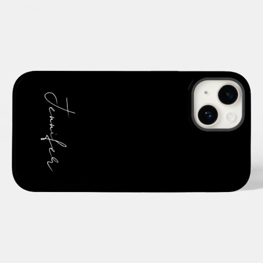 Moderner Minimalistischer Schwarz-weißer Chizname Case-Mate iPhone Hülle (Rückseite (Horizontal))