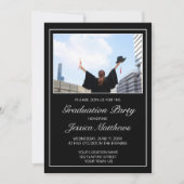 Moderner Minimalistischer Schwarz-weißer Foto Absc Einladung (Vorderseite)