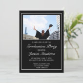 Moderner Minimalistischer Schwarz-weißer Foto Absc Einladung (Stehend Vorderseite)