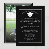 Moderner Minimalistischer Schwarz-weißer Foto Absc Einladung (Vorne/Hinten)