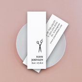 Moderner Minimalistischer Schwarz-weißer Haarstyli Mini Visitenkarte